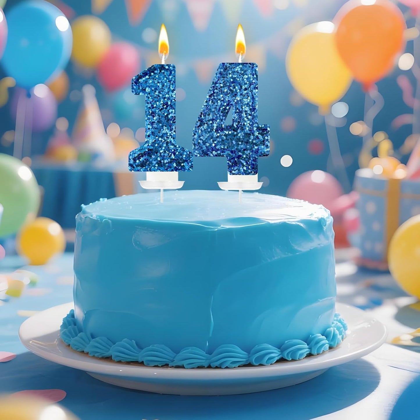 Birthday Number Candles, Glitter Number Candle Cake Decorations with Sequins, Cupcake Decorations for Girls, Women, Party Anniversary Celebrations (Number 6, Purple)
