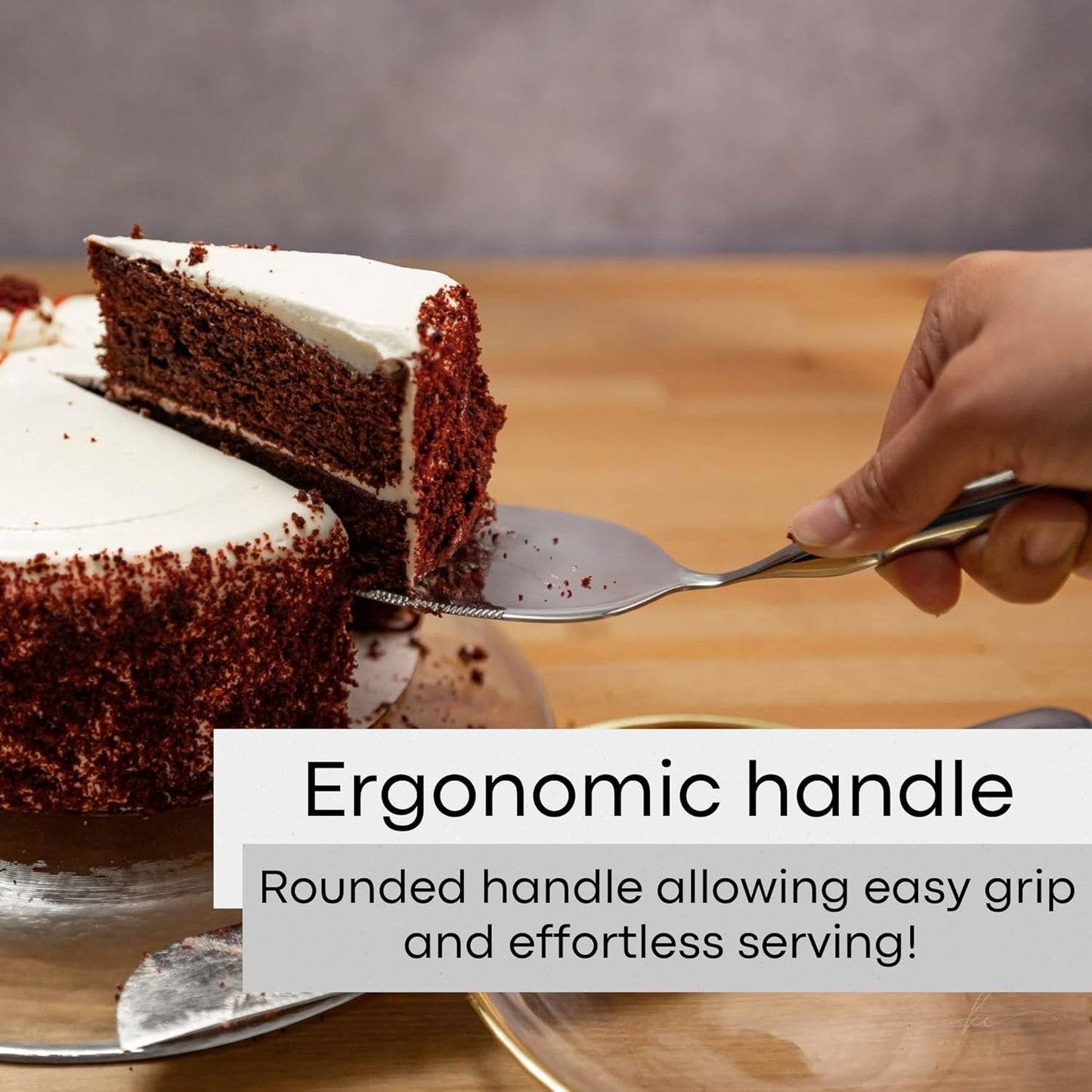 Cake Knife And Cake Server Set - Stylish, Classic, Sturdy - Fit For All Occasions - Wedding, Birthday, Everyday Use - Stainless Steel With Ergonomic Handle
