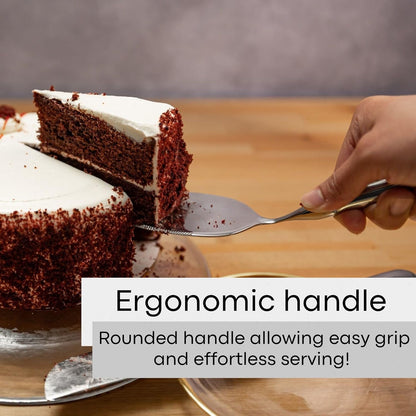 Cake Knife And Cake Server Set - Stylish, Classic, Sturdy - Fit For All Occasions - Wedding, Birthday, Everyday Use - Stainless Steel With Ergonomic Handle
