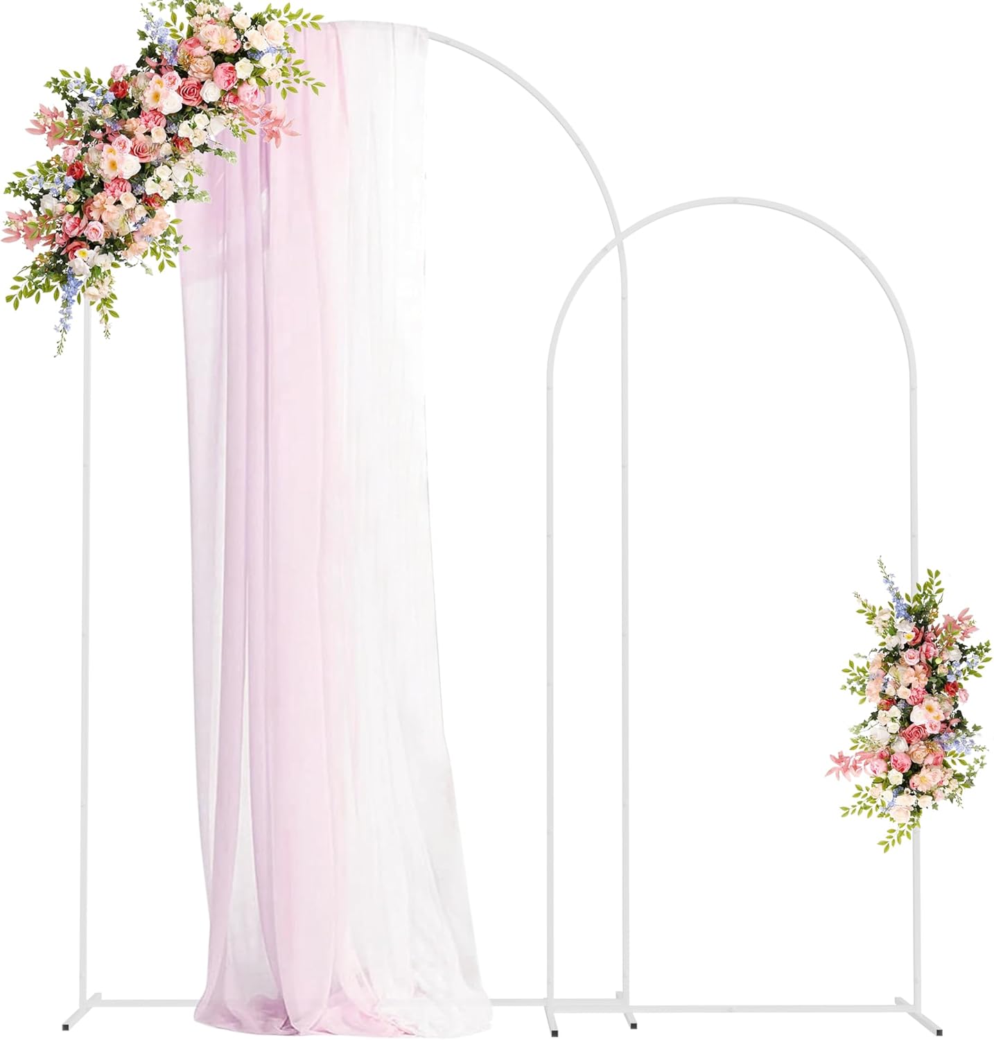 Fomcet Metal Arch Backdrop Stand Set of 2 Gold Wedding Arch Stand 7.2FT & 6FT Arched Backdrop Frame for Birthday Party Baby Shower Graduation Ceremony Decoration