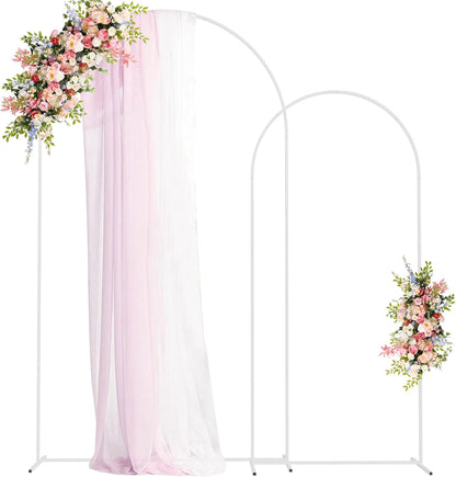 Fomcet Metal Arch Backdrop Stand Set of 2 Gold Wedding Arch Stand 7.2FT & 6FT Arched Backdrop Frame for Birthday Party Baby Shower Graduation Ceremony Decoration