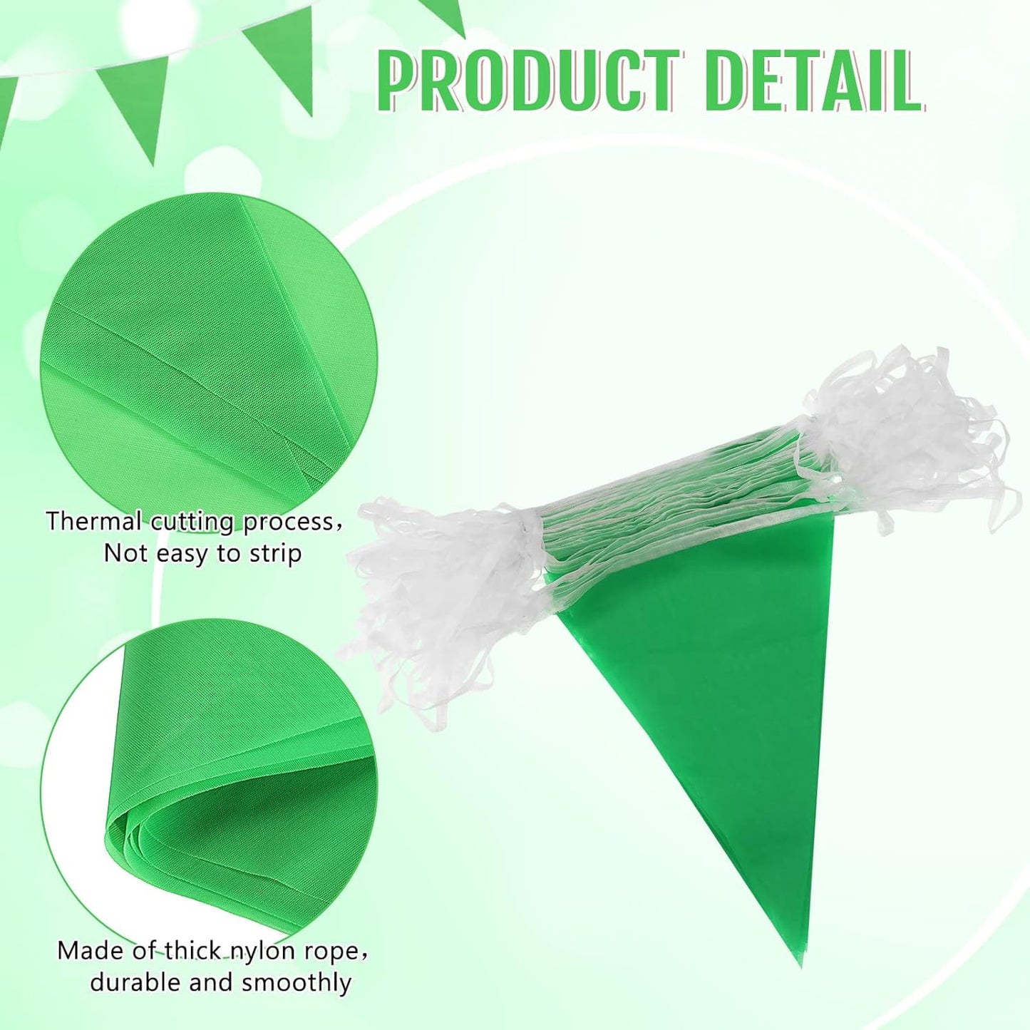 Tatuo 200 Feet Solid Pennant Banners Flags String Triangle Hanging DIY Bunting Flags Party Decorations for Grand Opening Party Banners for Kids Birthday, Shops (White)