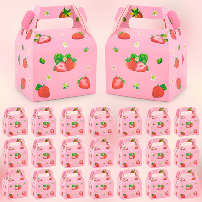 Hxezoc 24 Pieces White Party Favor Boxes Gable Candy Treat Box Folding Paper Gift Box with Handles for Baby Showers Birthday Party Wedding Decoration Supplies
