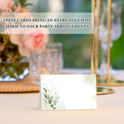 Blue Floral Place Cards for Table Setting, Birthday Baby Shower Folded Tent Cards Wedding Seating Cards for Bridal Shower, Anniversary, Engagement Food Name Card for Party Decoration, 25pcs /A10