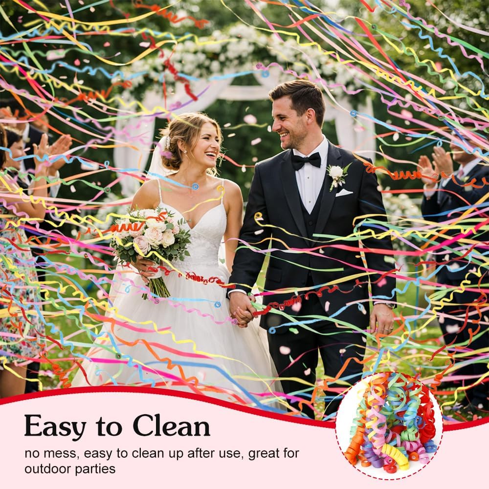 No Mess Streamers,16 Pack Hand Throw Streamers Colorful Party Streamer Poppers No Mess Confetti Poppers Party Poppers for Graduation Birthday Wedding Retirement Celebrations Baby Shower Party Favors
