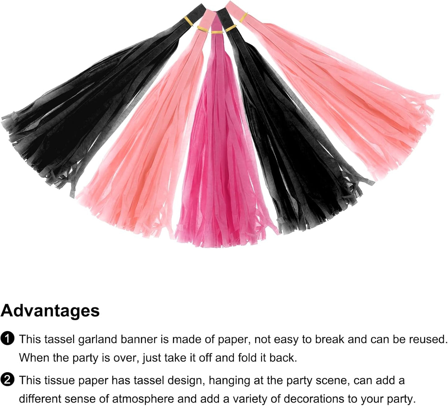 MECCANIXITY 15Pcs Light Blue Tassel Garland Banner with Rope Tissue Paper Tassels Party DIY Kits for Anniversary Wedding Birthday Party
