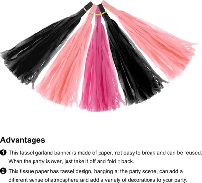 MECCANIXITY 15Pcs Light Blue Tassel Garland Banner with Rope Tissue Paper Tassels Party DIY Kits for Anniversary Wedding Birthday Party