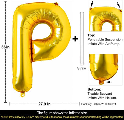 Lovoir 40 Inch Large Gold Letter A Balloons Big Size Jumbo Mylar Foil Helium Balloon for Birthday Party Celebration Decorations Alphabet Gold A