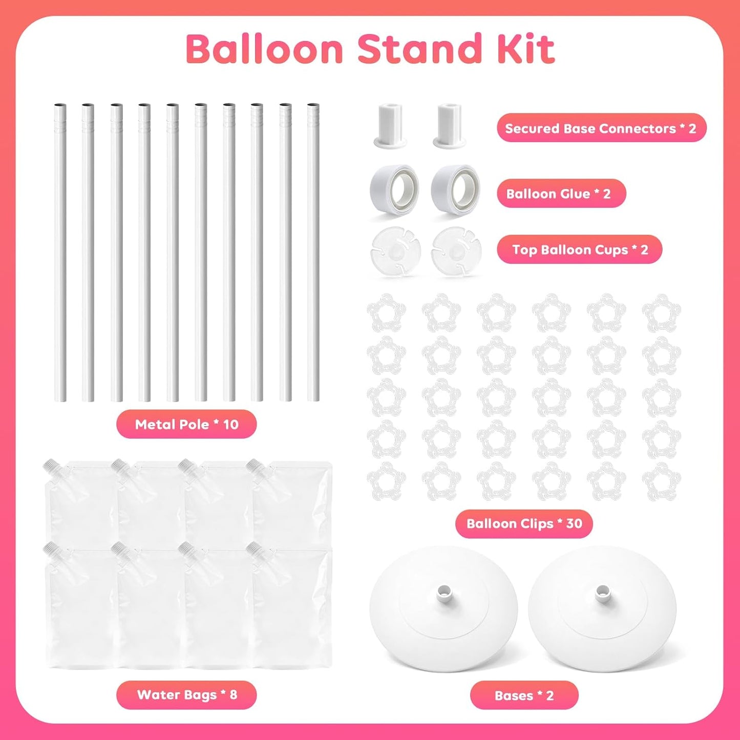 Tamodan 2026 Upgraded and Reinforced Balloon Column Kit Set of 2, 79 Inch Balloon Tower Reusable Metal Spiral Design, Balloon Stands for Floor Weddings, Baby Showers & Balloons Not Included.