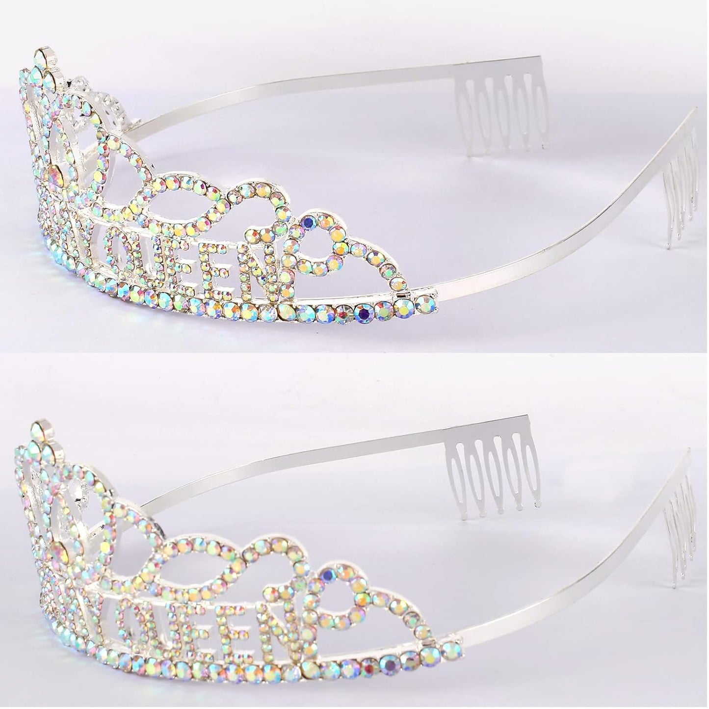 CAVETEE Gold Birthday Crowns and Sash - Queen Tiara for Party Decorations
