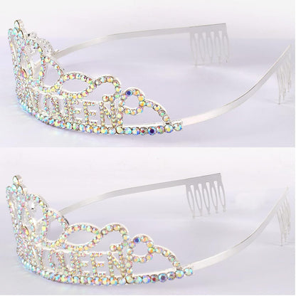 CAVETEE Gold Birthday Crowns and Sash - Queen Tiara for Party Decorations