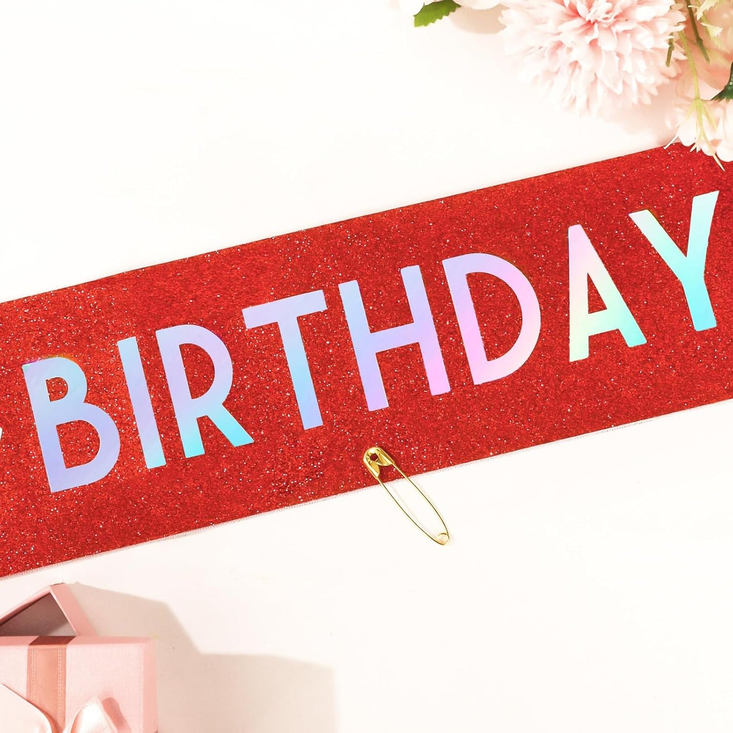 It's My Birthday Sash Black Glitter Sash with Hot Pink Foil Happy Birthday Decorations for Women Girls Men Boys Black Party Decorations