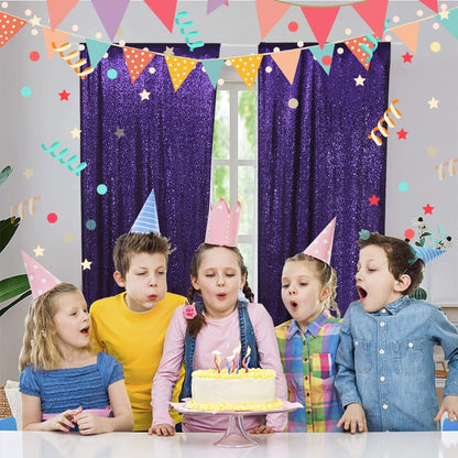 Poise3EHome Black Sequin Backdrop Curtains, 2 Panels 2FTx8FT Glitter Photo Booth Backdrop for Halloween Birthday Bachelorette Wednesday Twilight Party Decorations