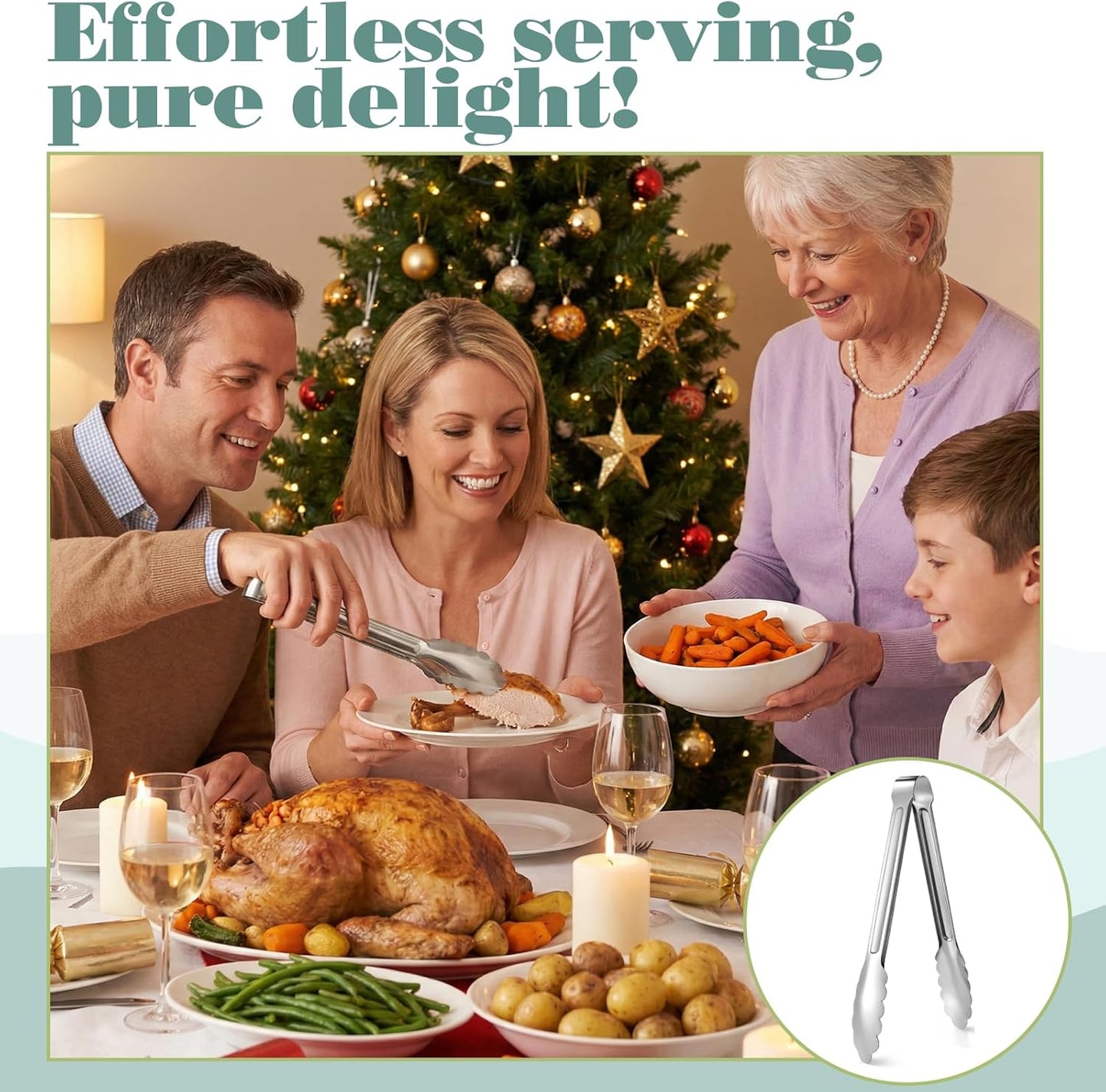 16 Pack Serving Tongs for Buffet, 9'' Stainless Steel Buffet Tongs Heavy Duty Metal Kitchen Tong Silver Food Tong for Serving Cooking Food Grill Salad BBQ