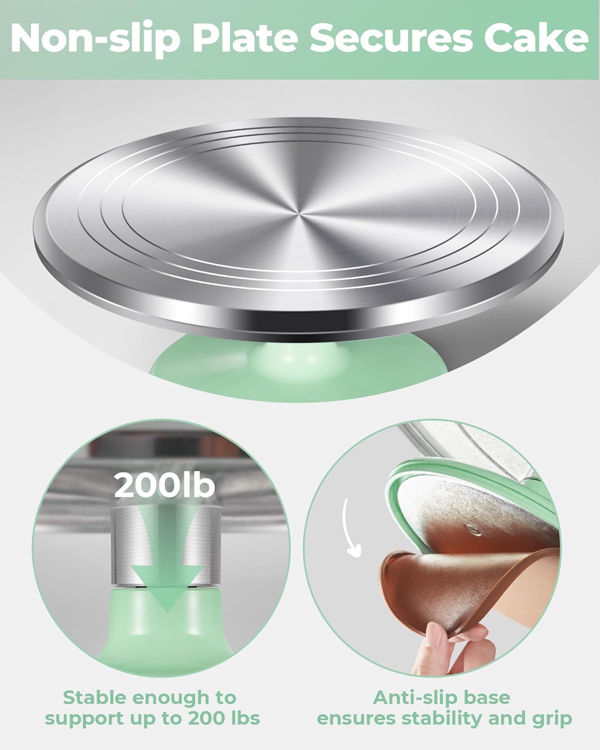 Kootek Aluminium Alloy Revolving Cake Stand 12 Inch Rotating Cake Turntable for Cake, Cupcake Decorating Supplies for Mother's Day