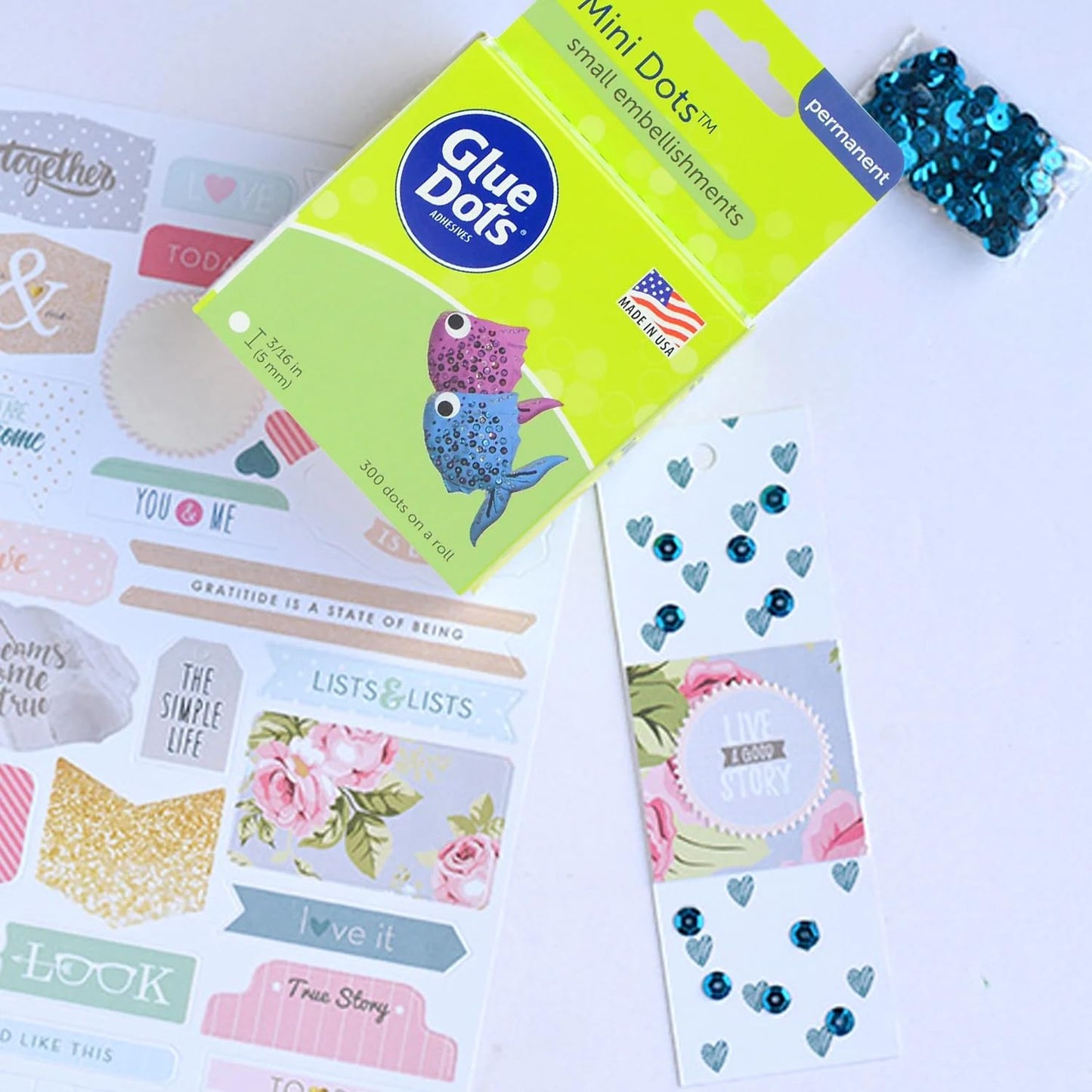 Glue Dots, Micro Dots, Double-Sided, Permanent, 1/8", 325 Dots, Diamond Painting Pen Glue, DIY Craft Glue Tape, Sticky Adhesive Glue Points, Liquid Hot Glue Alternative, Clear
