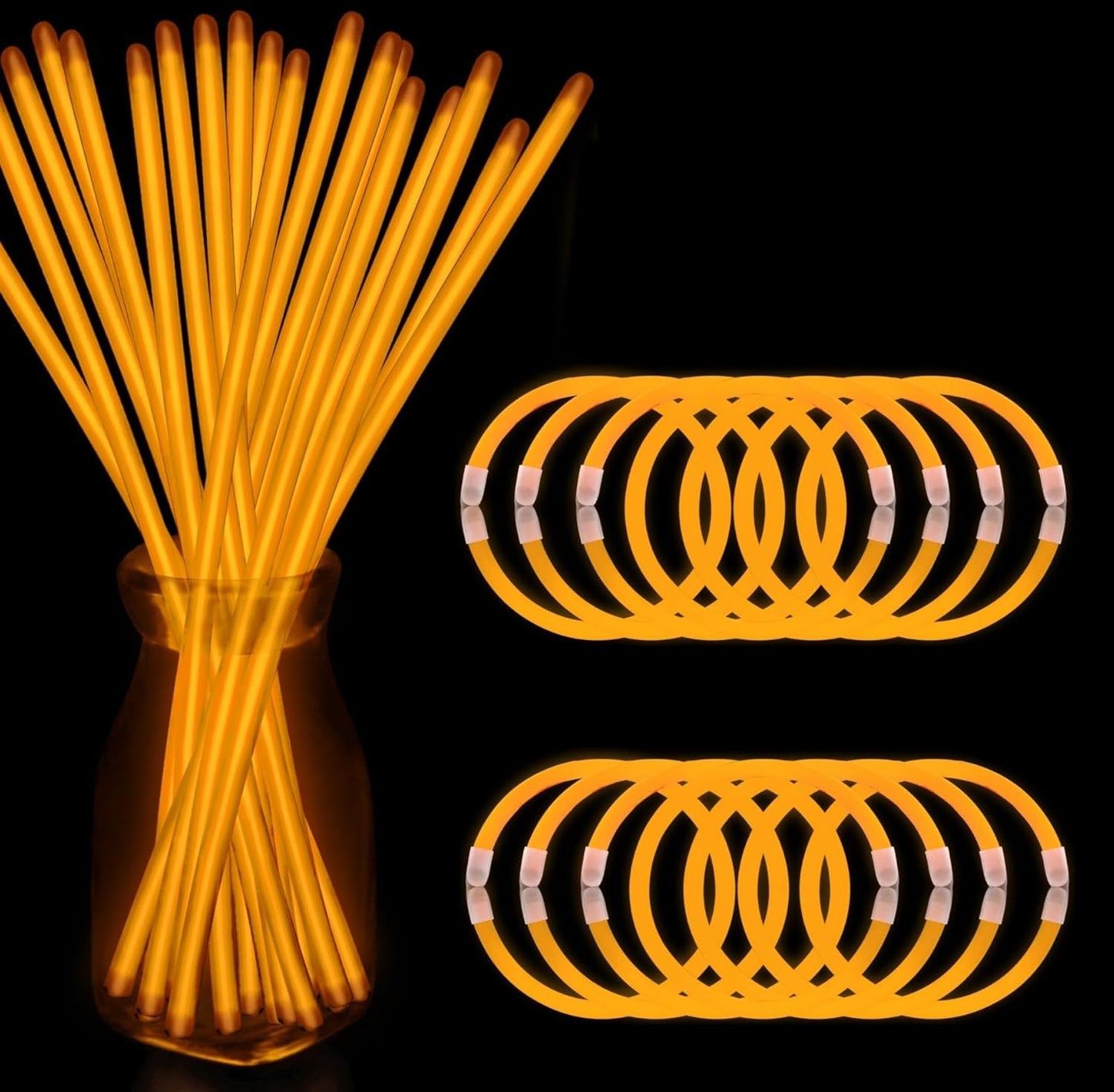 200 Pcs Red Glow Sticks Bracelet Necklaces Bulk Glow in The Dark Party Supplies 8” Light Up Stick with Connectors for Christmas Valentine's Day Easter 4th of July Party Favors Birthday Carnival
