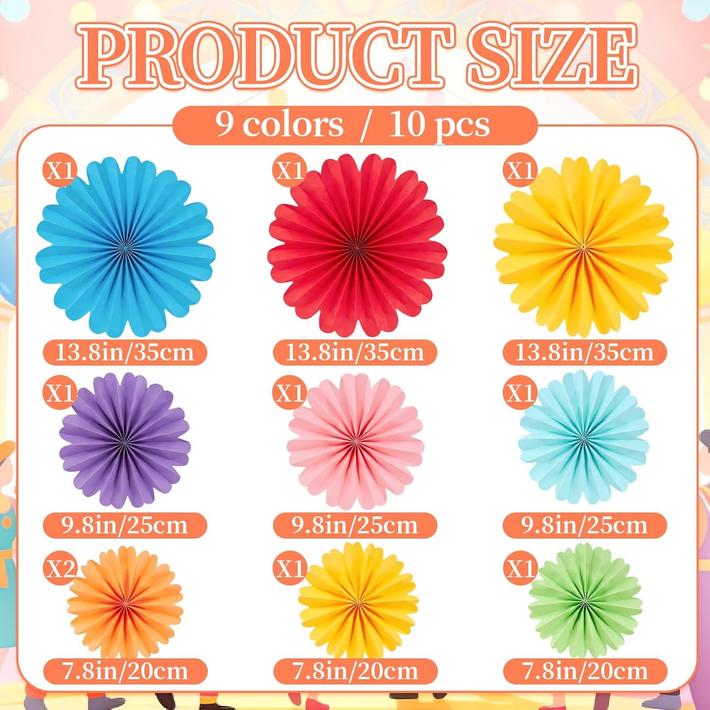 Easy Joy Paper Leaves Decorations for Wall Paper Fans Classroom Decoration Leaves Backdrop Decor Wall Decor,Set of 9