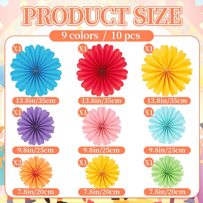 Easy Joy Paper Leaves Decorations for Wall Paper Fans Classroom Decoration Leaves Backdrop Decor Wall Decor,Set of 9