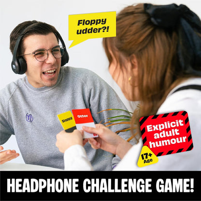 Sorry What Game - Uncensored Lip Reading Party Games for Adults - Based On The Headphone Challenge TikTok Trend - 2+ Players 40,000 Funny Phrase Combos - Adult Games for Game Night (Ages 17+)