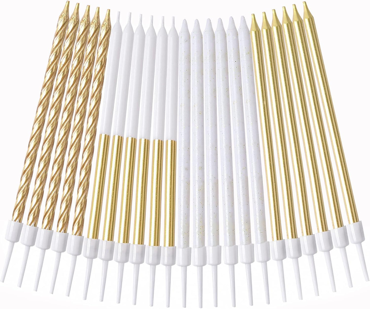 PHD CAKE Champagne Gold Long Thin Metallic Birthday Candles, Cake Candles, Birthday Parties, Wedding Decorations, Party Candles
