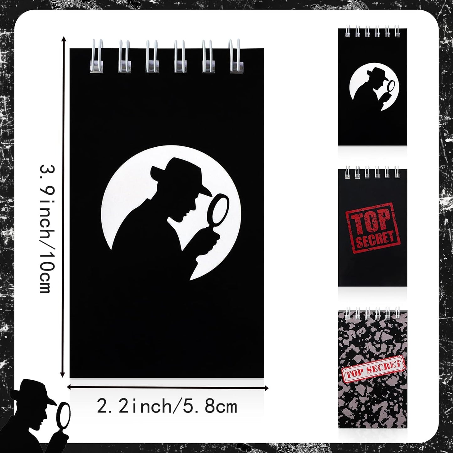 Hooqict 24 Pack Top Secret Mini Notebooks for Detective Party Favors Small Pocket Notebook Spiral Notepads for Mystery Decorations Goodie Bag Stuffers Pinata Fillers