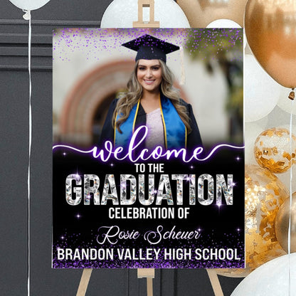 Graduation Party Welcome Sign, Photo Graduation Poster, Graduation Decorations, Grad Party Sign, Grad Welcome Sign, Graduation gift for best friend, Graduation gift for daughter, sister, brother - 1
