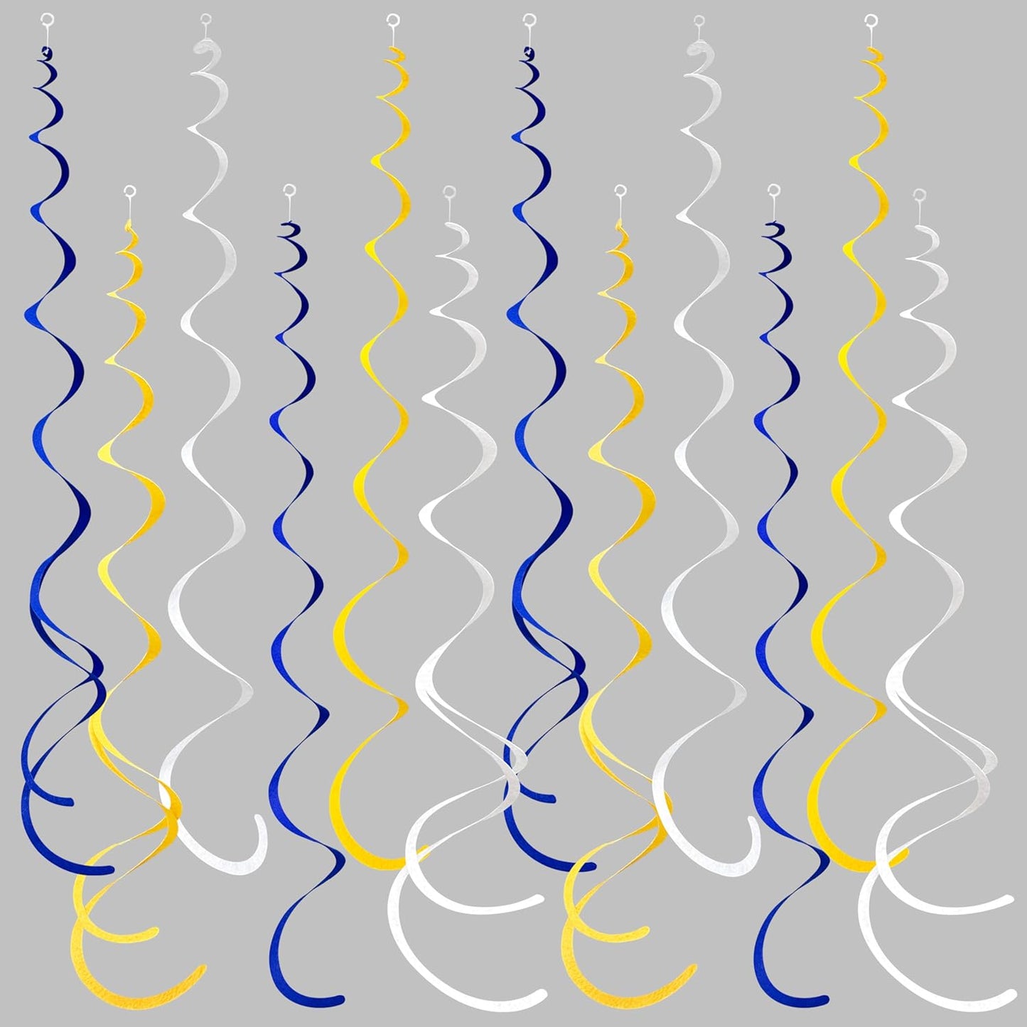 36 Pcs Blue Hanging Swirl Decorations Ombre Royal Blue White Felt Swirl Streamer Spiral Ceiling Garland for Birthday Wedding Baby Shower Graduation Under The Sea Nautical Ahoy Achor Party Supplies