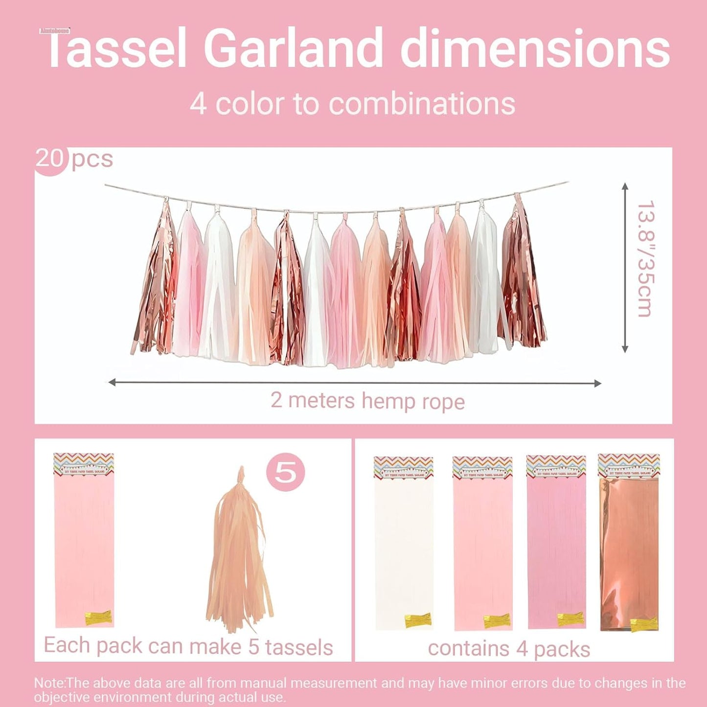 Tassel Garland Tissue Paper Tassel Banner,Tassels Party Decorations for Wedding,Birthday,Bridal/Baby Shower,Pack of 15 (Burgundy/Black/Silver)