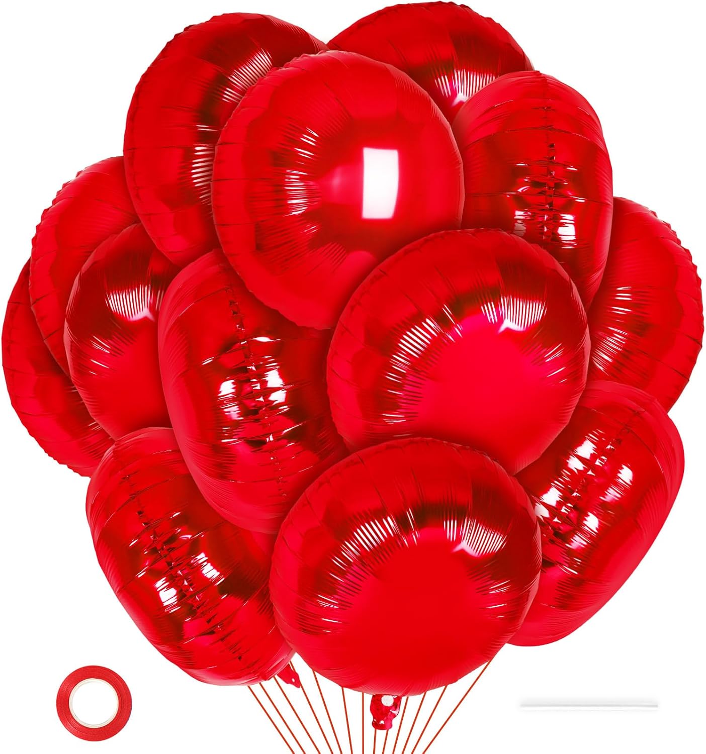 20 Pcs Black Round Shaped Balloons,18 Inch Round Foil Balloon,Giant Round Mylar Balloon Helium Balloons for Birthday Party Baby Shower Wedding Decorations (Black)