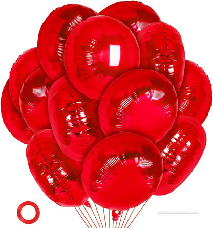 20 Pcs Black Round Shaped Balloons,18 Inch Round Foil Balloon,Giant Round Mylar Balloon Helium Balloons for Birthday Party Baby Shower Wedding Decorations (Black)