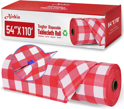 Plastic Table Cloth, 310 Ft X 54 in Disposable Tablecloth White Plastic Tablecloth with Any Cut Sliding Cutters Premium Table Cover Roll for Picnics, Parties, Birthdays, Weddings