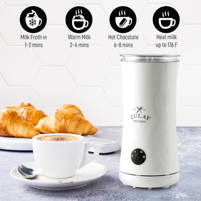 Zulay Kitchen Powerful Milk Frother AA Batteries Included – Ultra Fast Handheld Drink Mixer with Stainless Steel Whisk Stirrer for Coffee, Protein, Matcha & More, Frother Wand Electric Frothmate Black - Colors E
