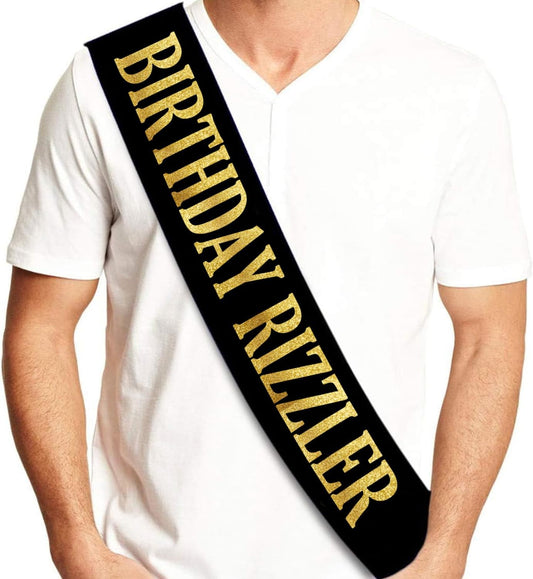 Sterling James Co. Birthday Rizzler Sash - Funny Birthday Sash for Him or Her - Party Decorations, Supplies and Gifts