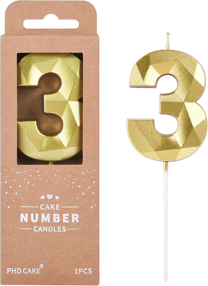 PHD CAKE 2.76 Inch Crystal Black 9 Number Birthday Candles, Black Number Candles, Cake Number Candles, Party Celebration