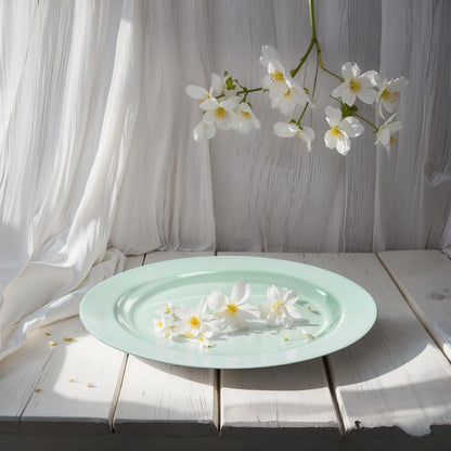 FLOWERCAT 60PCS White Plastic Plates - Heavy Duty White Disposable Plates for Mother's Day/Birthday Party/Wedding -serve for 30 guests Include 30PCS 10.25" & 30PCS 7.5" Plates for Party