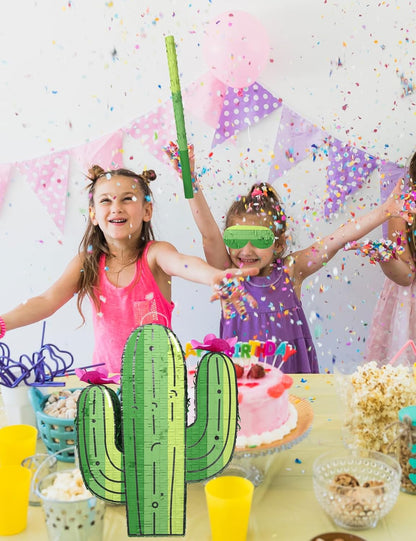 Unicorn Piñata for Birthday Party Girl, Princess Party Piñata with Wood Stick, Blindfold & Confetti, Rainbow Unicorn Birthday Decoration (15.6"x12.6"x3.1")