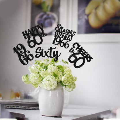 15 PCS 50th Birthday Centerpiece Sticks Fifty Happy 50th Straight Outta 1976 Table Flower Centerpieces Sticks Cheers to 50 Floral Decorations for 50th Birthday Party Centerpieces Supplies Black