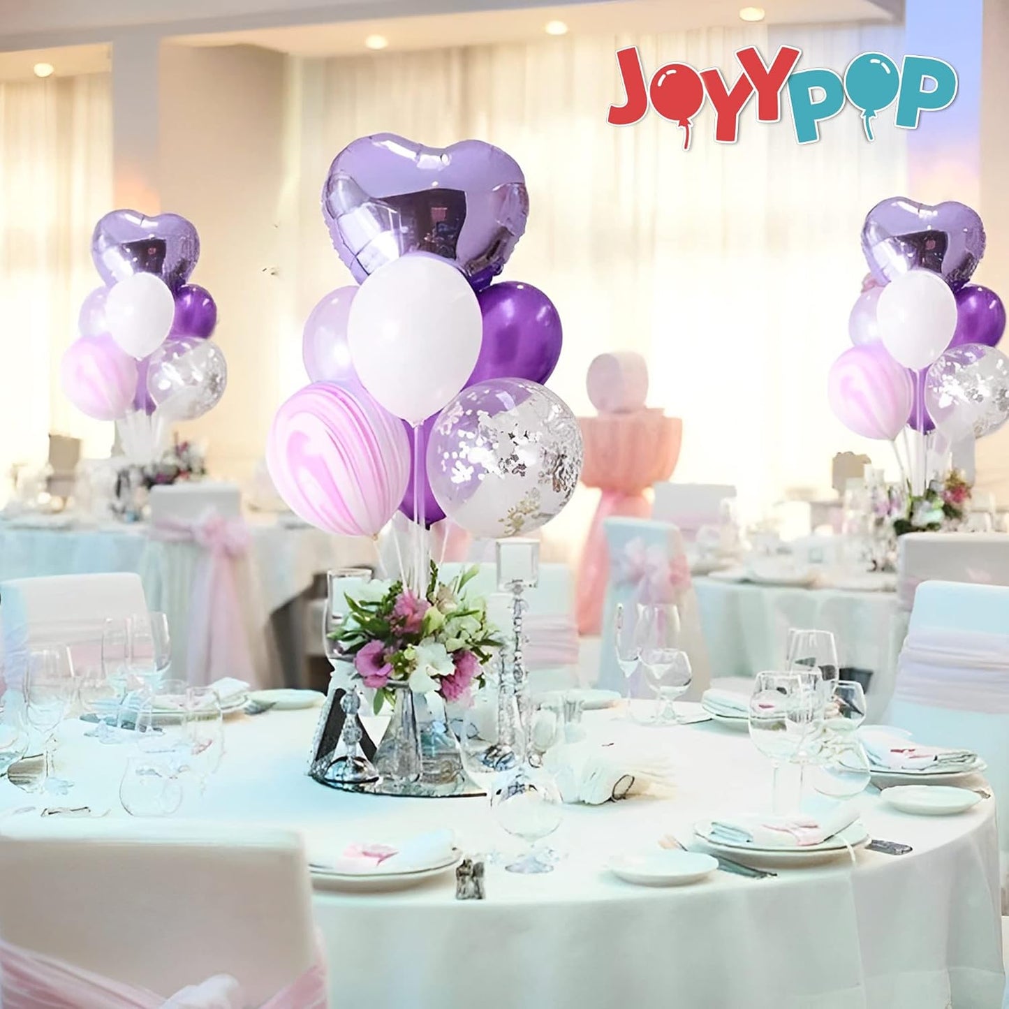 JOYYPOP 4 Sets Balloon Stand Kit For Table, Balloon Sticks with Base Birthday Graduation Party Decorations Wedding