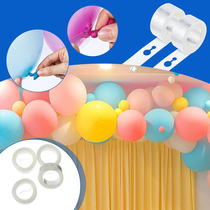 Balloon Decorating Strip, 10 Rolls 16.4ft Balloon Garland Tape Strips Balloons Arch Kit with Double-Sided Glue Point Dots for Party Wedding Birthday Decorations