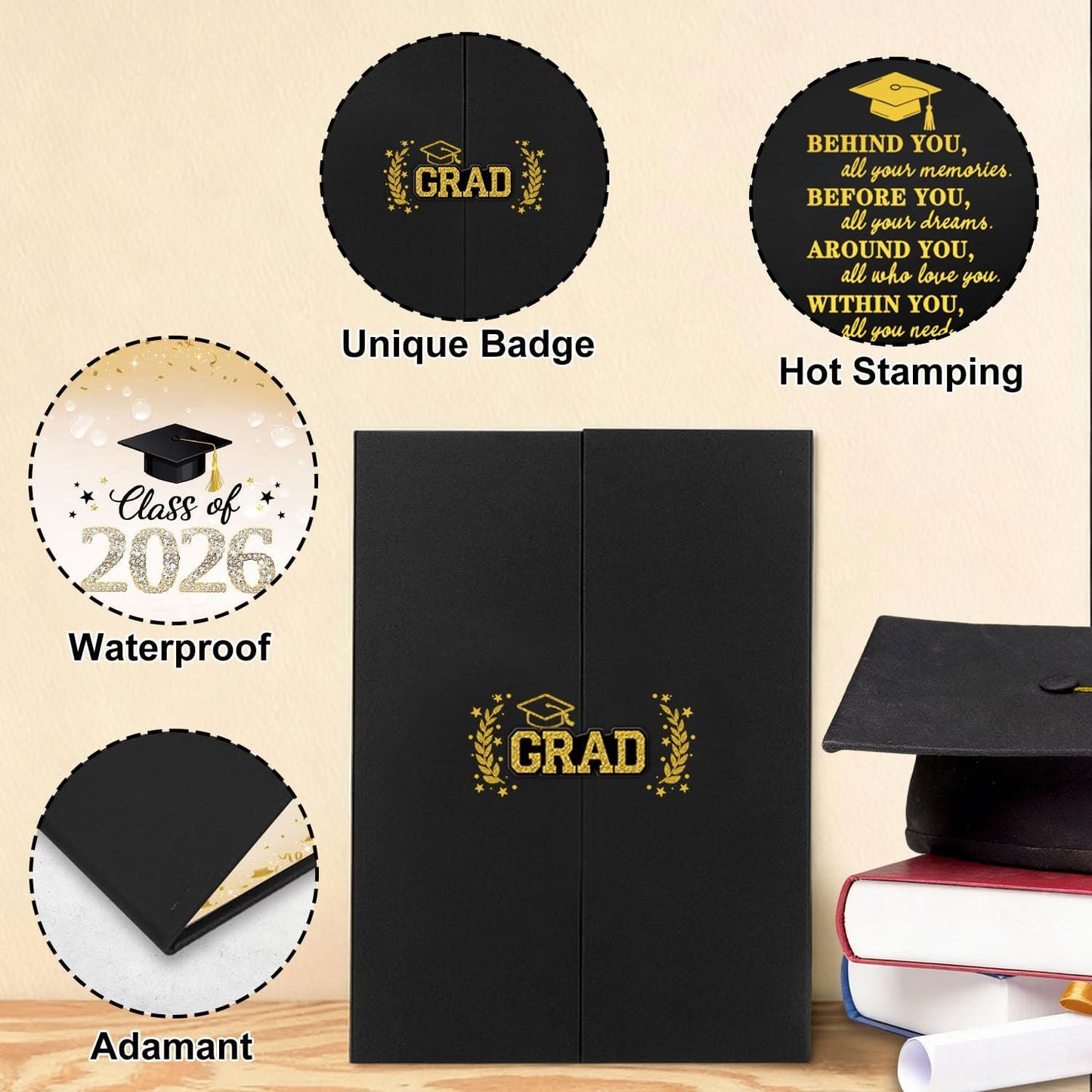 QIYANPAX Graduation Guest Book 2026, Blue and Gold Graduation Decorations Class of 2026, Graduation Signature Book, Congrats Grad Guest Book Alternative, Unique Graduation Gifts