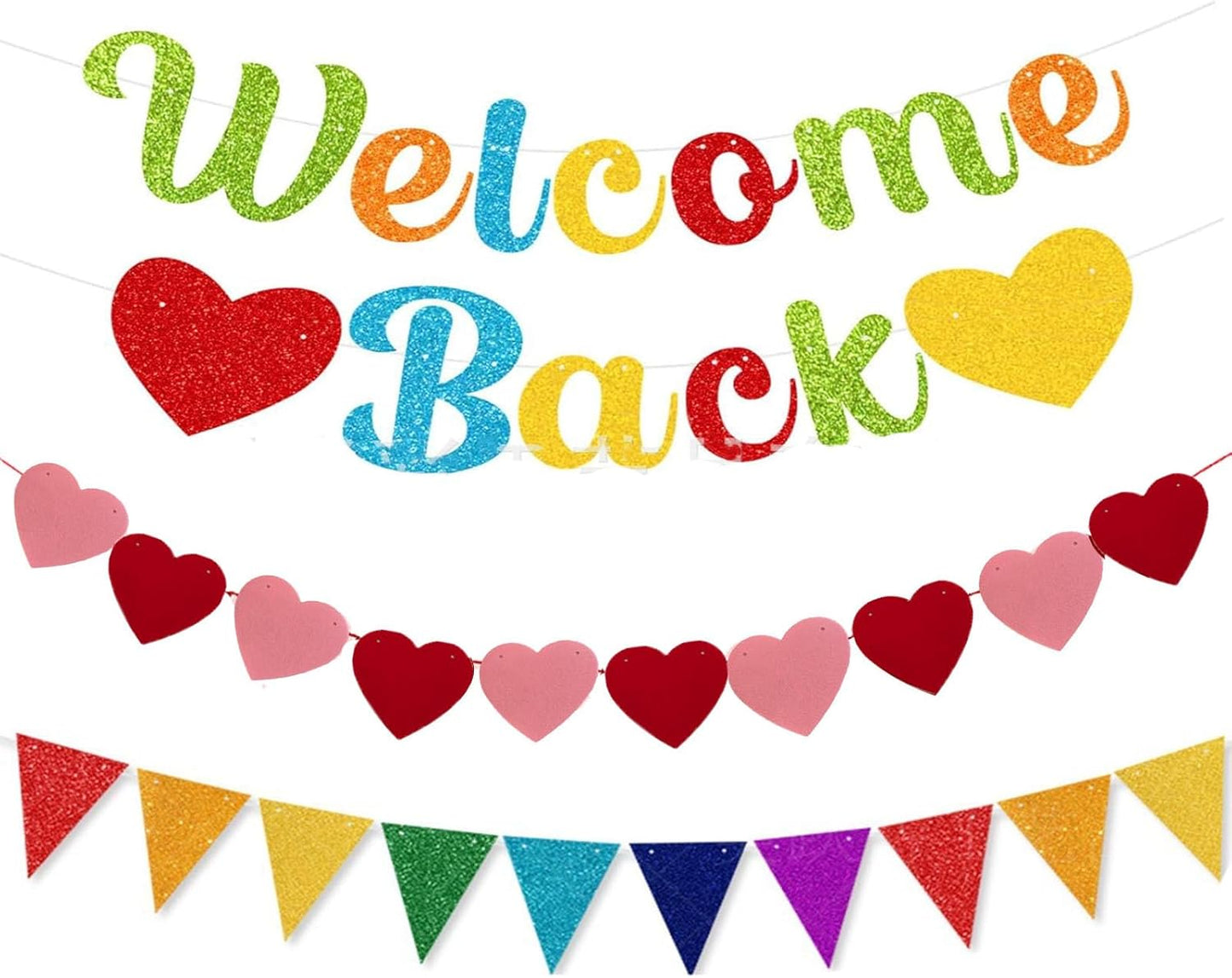 Welcome Back Banner Decorations Welcome Banner for the Office School Team Coworkers Classroom Decorations Party Banner Bunting