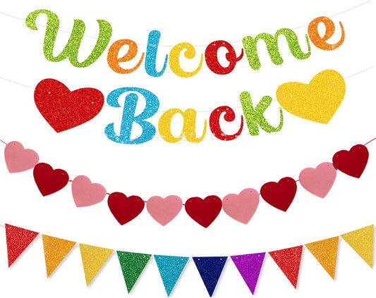 Welcome Back Banner Decorations Welcome Banner for the Office School Team Coworkers Classroom Decorations Party Banner Bunting