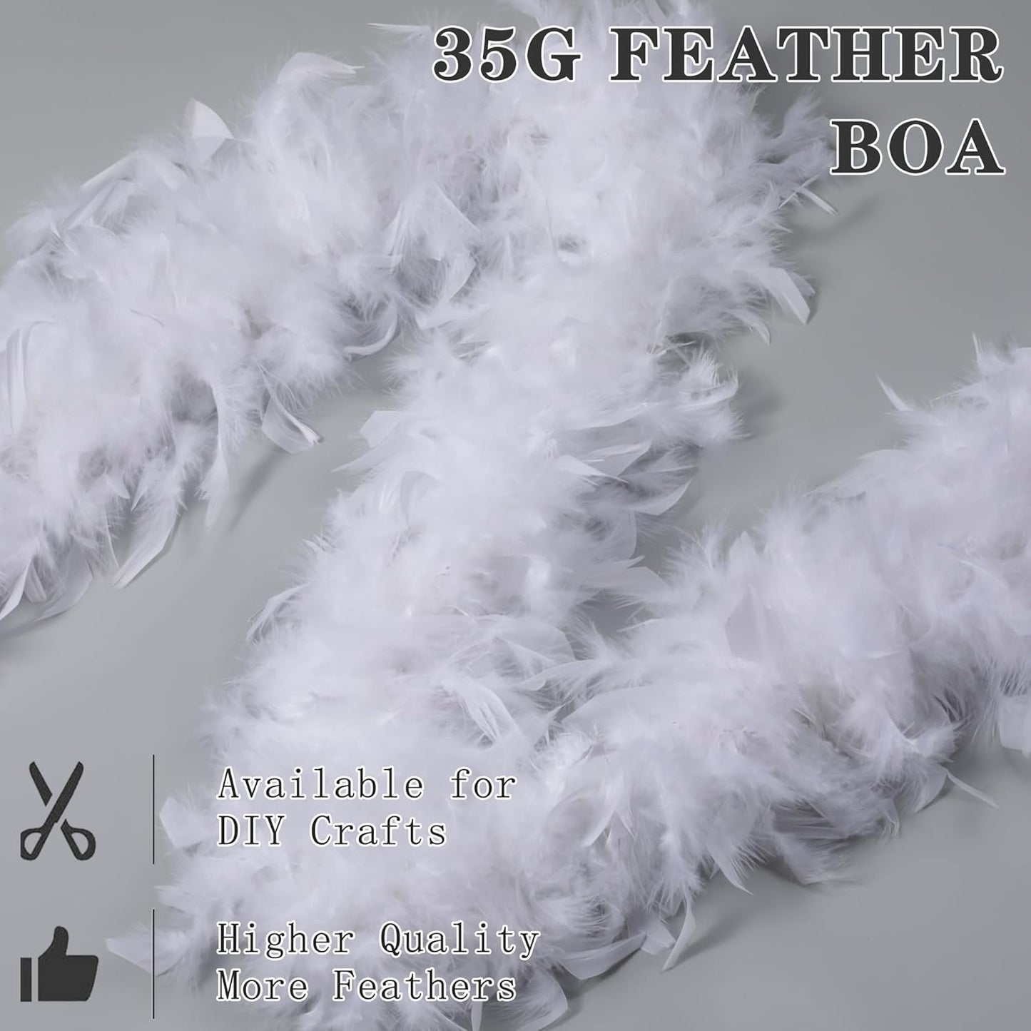 SOGUGOM Red 35g Feather Boas - 2 Yards Boa Feathers for Party, Wedding, Centerpieces, Concert, Costume and Christmas Tree(Red)