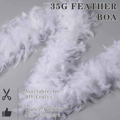SOGUGOM Red 35g Feather Boas - 2 Yards Boa Feathers for Party, Wedding, Centerpieces, Concert, Costume and Christmas Tree(Red)