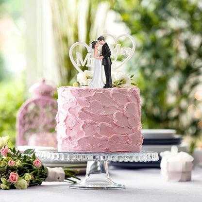 Remerry 4.5" Wedding Bride and Groom Cake Topper Vintage Elegant Wedding Cake Topper Couple Figurine Novios Para Pastel for Engagement Romantic Funny Couple Statue Anniversary(Romantic Era,White)