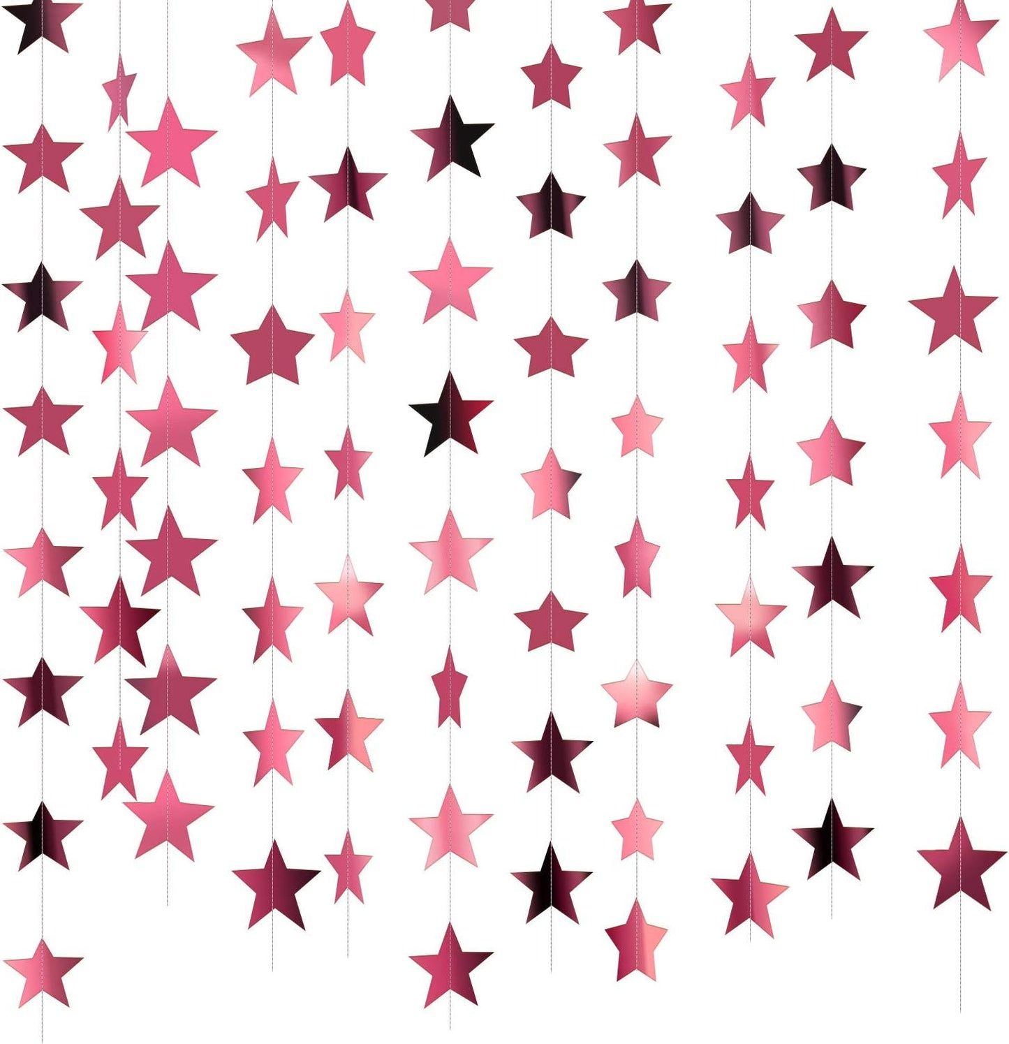 Patelai Glitter Star Garland Banner 2026 Graduation Decor 130 Feet Star Hanging Banner Twinkle Backdrop for Party Birthday Classroom Wedding Supplies(Gold)