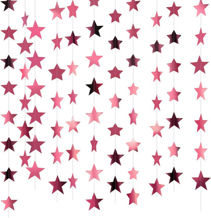 Patelai Glitter Star Garland Banner 2026 Graduation Decor 130 Feet Star Hanging Banner Twinkle Backdrop for Party Birthday Classroom Wedding Supplies(Gold)