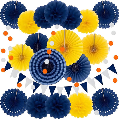 XIKSXITN 12 pc Rose Gold Gradient Tissue Paper Pom poms-Hanging Gold Dot White Paper Pom Poms Paper Flowers Ball for Party Decorative(8&10&12 inch)
