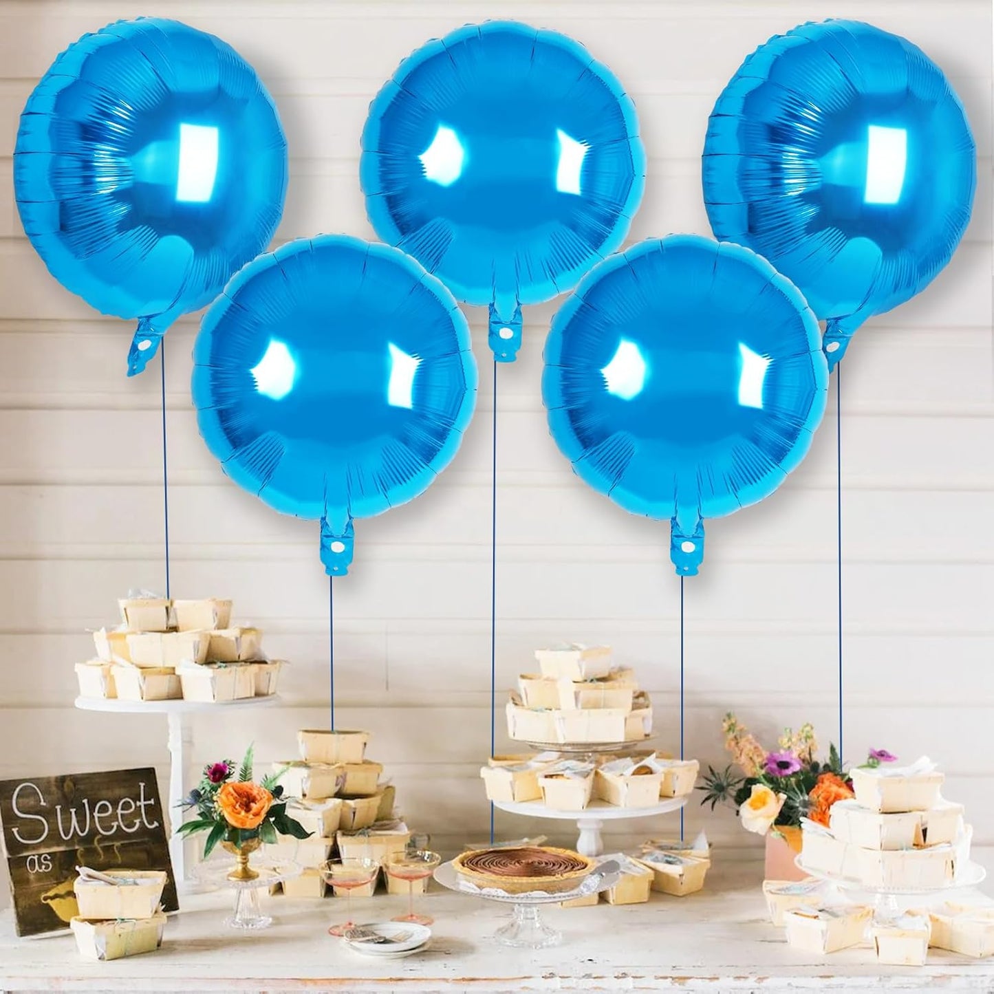 20 Pcs Black Round Shaped Balloons,18 Inch Round Foil Balloon,Giant Round Mylar Balloon Helium Balloons for Birthday Party Baby Shower Wedding Decorations (Black)